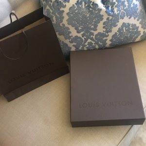 Louis Vuitton new brown box and brown shopping bag